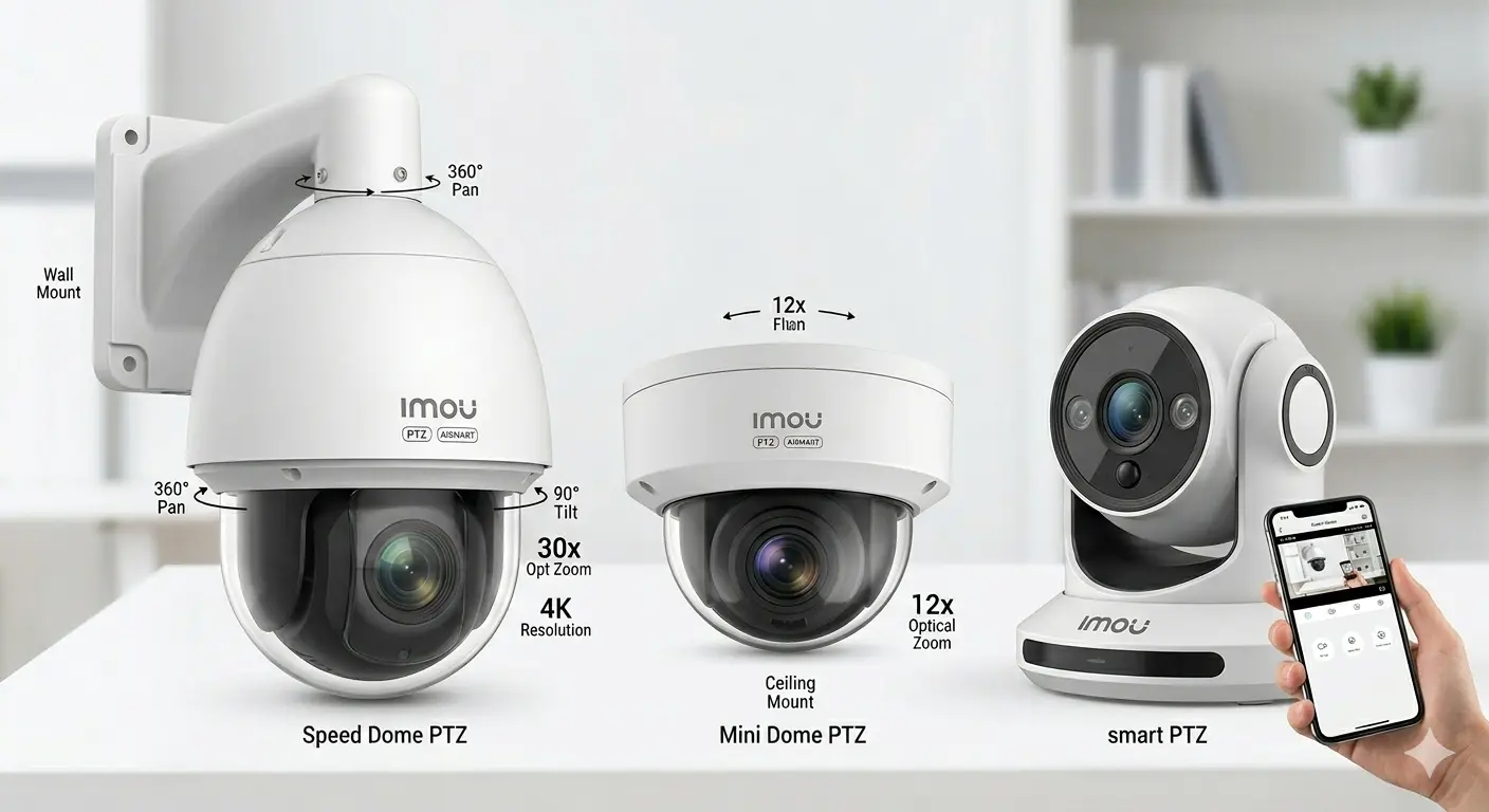 Imou PTZ cameras UAE 355 degree 4x zoom AI tracking